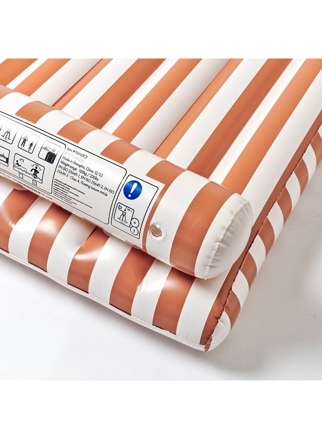 Sunnylife Luxe Lilo Tierra Clay Stripe – Premium Inflatable Pool Lilo for Kids and Family, Comfortable Floating Mattress, Stylish Pool and Beach Lounger for Summer - Image 2